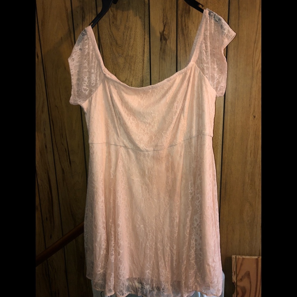 Torrid peach lace off shoulder dress